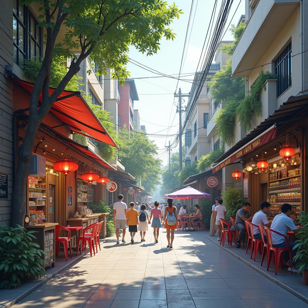 Các cửa hàng, quán ăn nhỏ phục vụ sinh viên gần Trường Đại học Hạ Long cơ sở 2A Đồng Hồ.